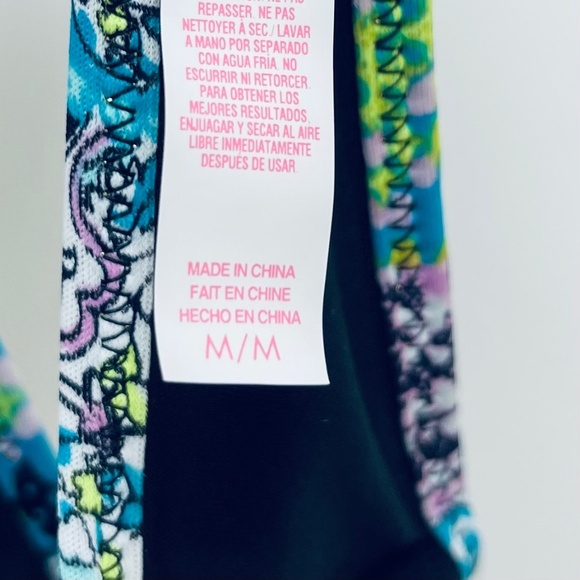 Victoria's Secret Bikini Top Size M Women’s Bali Floral Beaded Embroidered Black - Picture 5 of 7